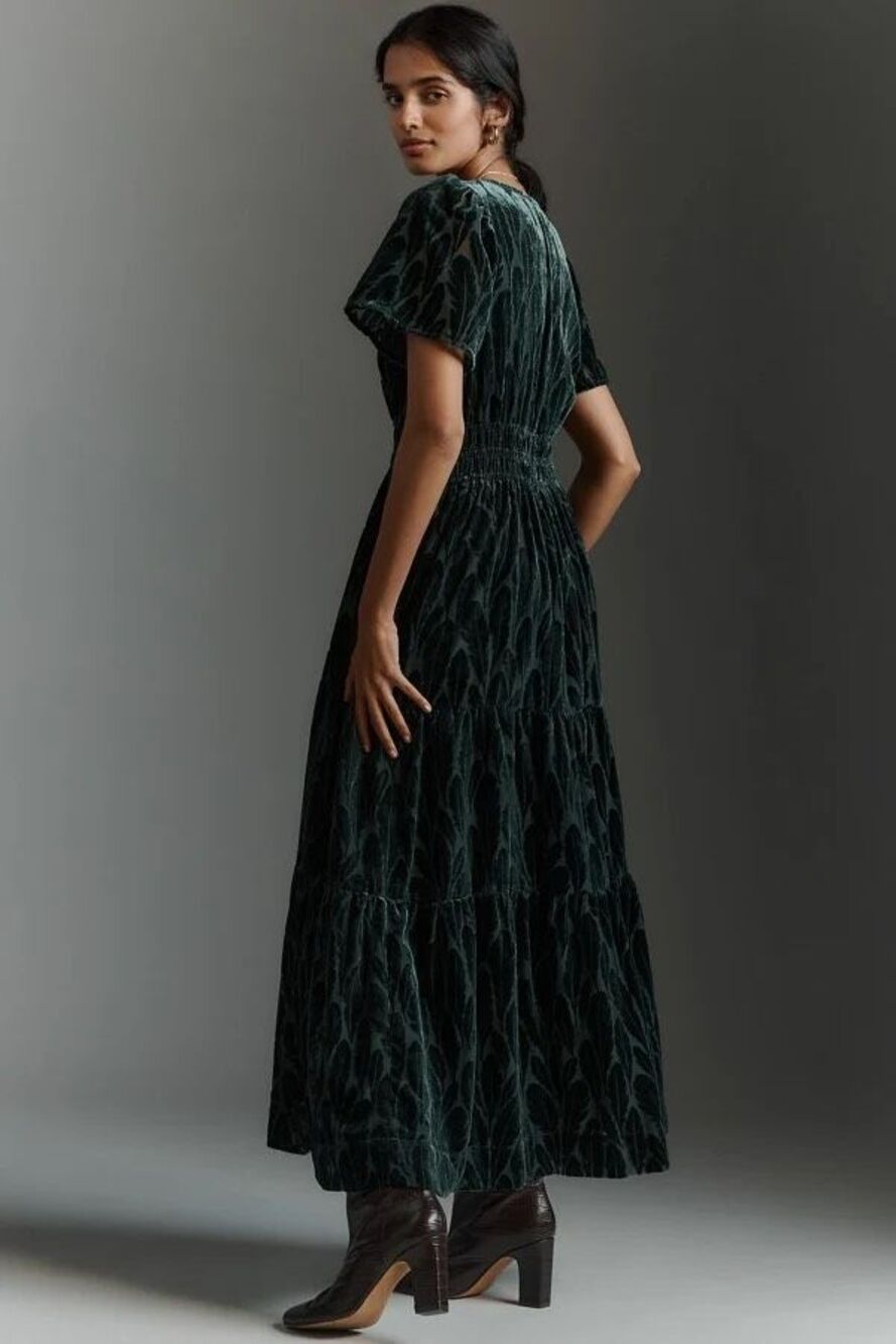 New Anthropologie The Somerset Velvet Maxi Dress Size S - Picture 2 of 10